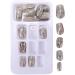ENERRGECKO Natural False Nails Artificial Tip Manicure Phototherapy Nails Water Ripple Tablets Silver Gradient Color Nail Patch for Nail Art Salons and Home - Buy Online on GoSupps.com