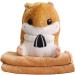 MUZIRI KINOKOO Plush Hamster Pillow Blanket with Sunflower Seeds - Brown | Soft Plush Toy for TV, Sofa, Office Nap | Stuffed Throw Pillow & Foldable Plane Blanket - Buy Online on GoSupps.com
