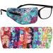 10 Pcs Eye Patches for Adults Cute Fabric Eyepatch Eye Patch for Glasses Eyeglasses Left or Right Eyes, 10 Mixed Styles Flower Style