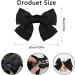 Black Satin Bow Hair Clips - Vintage Solid Color Bowknot French Barrette Simple Hair Fastener Accessories for Women and Girls - Buy Online on GoSupps.com