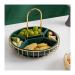 Fruit Bowl Salad Bowl Ceramic Fruit Tray Rotatable 4 Compartments with Metallic Blue and Handles Fruit Snacks Fruit Platter Fruit Bowl for Kitchen Counter (Color : A) (B)