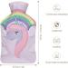Rainbow Unicorn Hot Water Bottle with Plush Cover - Hand Warmer for Adults & Kids - 26.5x15.3cm | International Shipping Available - Buy Online on GoSupps.com