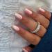 Coconut Pink Chrome Square Press on Nails Short Medium SXVME Metallic Fake Nails Acrylic Nails Press ons Mirror Metal Chrome Nails Glue on Nails Medium Short Coffin Nails False Nails in 24 PCS nude pink-square