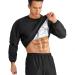 MOLUTAN Sauna Suit for Men Heats Sauna Sweat Shirt Non Rip Boxing Sweat Suits Weight Loss Gym Tops Sauna Pants Black Tops Only X-Large
