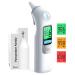 Ear Thermometer Highly Accurate Ear Thermometer for Kids Adults and Babies 30 Memory Recall 1s Result and 3-Color Fever Alert with 24 Disposable Probe Covers White LCD-White