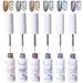 Neepoms 6pcs Metal Liner Gel Nail Polish Metallic Line Gel Polish DIY Drawing Painted Nail Gel Kit 10ML