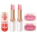 3 Pieces Color Changing Lip Balm Pack Peach Essence Lip Care Set Waterproof Lip Stain Cute Lipsticks for Teen Girls (Set A)