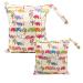 Bynsaer wetbag fabric diapers nasted pocket cloth diapers 2 pieces baby wet and dry diaper bag reusable washable organizer bag (color 01)