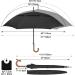 G4Free 52/62inch Wooden J Handle Golf Umbrella - Windproof & UV Protection - Auto Open Cane Hook Handle - Black 52 inch - Buy Online on GoSupps.com