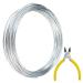 obmwang 32.8 Feet Silver Aluminum Wire with 1 Side Nose Plier  Bendable Metal Craft Wire Armature Wire for Doll Skeletons  DIY Crafts  Halloween Decorations (3 mm Thickness)
