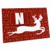 3dRose Letter N Monogram Christmas White Reindeer Deck The... - Desk Pad Place Mats (dpd-262652-1)
