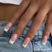 Foccna Nude Fake Nails Long  French Coffin Glossy Press on Nail False Tips Artificial Finger Manicure for Women and Girls 24pcs