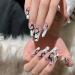 Sethexy Long Ballerina False Fingernails - French Coffin Acrylic Nails with Rhinestones | 24 Press-On Nail Tips for Women & Girls - Buy Online on GoSupps.com