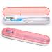 MOOFFZ Smart Toothbrush Case U V Cleaning Light Portable Toothbrushes Holder for Travel/Camping/School/Home Pink/White