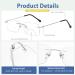 Rimless Bifocal Reading Glasses - Photochromic Sunglasses | Blue Light Blocking Titanium | UV Protection for Men & Women | 2.0x Magnification - Buy Online on GoSupps.com