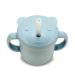 RAZBABY Oso-Cup Silicone Sippy Cup with Straw  6.5 Oz  6M+  Easy to Clean Cup w/ Safe Straw Length for Toddlers  Trainer Cup for Baby  BPA-Free  Travel Friendly  Dishwasher and Microwave Safe   Blue