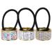 DEEKA Rhinestone Glitter Ponytail Holder Hair Cuffs Elastic Hair Tie Band Pack of 3 for Women Color C