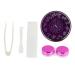 Solustrative contact lens container pocket contact lens holeer mini container case with mirror sweet contact case contact case keeper storage set accessories constellation accompanying box ABS violet purple 7.5x3cm