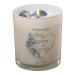 Personalised Wedding Day Candle Gift with Tropical Blue Palm Heart (Paris Garden)