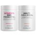 Codeage Multi Collagen Protein Capsules & Probiotics for Women Bundle | Multi Collagen Pills Collagen Types I II II V & X 90 Count | Prebiotics & Probiotics for Women - Soy & Dairy Free 60 Count