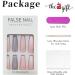 RUNRAYAY Pink French Press on Nails with Sequins Design - Gradient Fake Nails for Women | Acrylic Full Cover Coffin Spring Summer - Buy Online on GoSupps.com