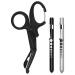 GRICARE 3-Pack Trauma Shears and Pen Light for Nurses LED Medical Penlights with Pupil Gauge Medical Bandage Scissors with Carabiner-7.5" Surgical Scissors for Nurses Doctors Nursing Students EMT Black Shear+black&silver Penlights