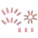 Justotry 24-Piece Gold Glitter Coffin French Nails - Glossy Pink & Coffee Ballerina Artificial Nail Art for Women | Stylish Fake Fingernails - Buy Online on GoSupps.com