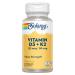 Solaray Vitamin D3 + K2 Soy Free 60 VegCaps