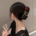 Red Rose Flower Hair Claw Clip - Non-Slip Large Metal Barrette for Thick Hair - Women's/Girls' Fashion Accessory - Buy Online on GoSupps.com