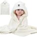 KDIMSU Baby towel with hood soft baby bath towels towel hood bathing towel baby super absorbent bathrobe soft kapitze handlebags bathing accessories for newborns baby gift (80 80cm white)