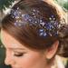 Flayem Bride Wedding Hair Vine Blue Crystal Leaf Headband Rhinestone Headpiece Hair Accessories for Women and Flower Girls - Buy Online on GoSupps.com