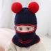 Baby Balaclava Kids Winter Hat with Double Pom Pom Design - Cute Small Bear Beanie Cap for Boys and Girls | Warm Knitted Hood Scarf | B-E One Size - Buy Online on GoSupps.com