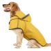 Raincoat dog DQGHQME hundred coat with reflex strip adjustable rain jacket dog dog coat waterproof rain cape dog with hood rain jackets for small medium -sized big dogs (L yellow) yellow L