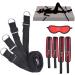 Adjustable Soft Nylon Wrist and Ankle Handcuffs Set in Red with Eye Mask - Comfortable and Stylish Bondage Kit - Buy Online on GoSupps.com