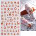 Xmas Decals Nail Art Decoration Festive Design Gingerbread Man 5D Embossed Nail Stickers Snowflakes Winter(5D-K099)