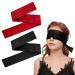 Prasacco 2 PCS Satin Eye Mask Black+Red Blindfold Adjustable Eye Cover Shade for Night Silk Eye Sleeping Mask Eye Blindfold Sleep Mask Blindfold for Valentine's Day Satin Eye Mask Cover Band