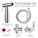 Stainless Steel Baby Cloth Diaper Sprayer Kit - Handheld Bidet Set with Hose, Nozzle, T-Valve, Tank Mount Hook - Toilet Shower Cleaner and Washer Rinse - Buy Online on GoSupps.com