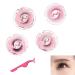 RHQFDM 4 Pairs Reusable Self-Adhesive Eyelashes Artificial False 3D Eyelashes that Don't Need Glue Comes with Pink Tweezers Makes Your Eyelashes Look Thicker and Curlier