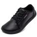 HobiBear Breite Barefoot Shoes Women Men Menimalist Leather Barefoot Shoes Outdoor Trail Running Shoes Light and Comfortable 40 EU far black