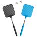 Pack Fly Swatter Extendable Black and Blue Fly Swatter Fly swatter for repelling flies mosquitoes and insects