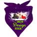 Dog triangular scarf personalized with your desired motif (color: dark purple) (size 1 (55 cm)) 55 x 18 purple