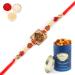 Ghasitaram Gifts Rakhis Online for Brother- R-2033 Rakhi Thread with 100 GMS of Dryfruits Mix Can Rakhi Set with 100 gms of Dryfruits Mix Can
