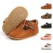 Sonsage Infant Baby Boys Girls Oxford Shoes Pu Leather Lace-Up Anti-Slip Trainer Soft Rubber Sole Toddler First Walking Sneakers 6-12 Months B Brown