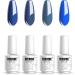 Vishine Popular Blue Gel Nail Polish Set - Selected 4 Colors Blue Summer Fall Kit Soak Off Nail Art Manicure Gift Box 15ml - Buy Online on GoSupps.com