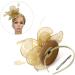 FRCOLOR Fascinator Feather Headband / Clip Party Wedding Royal Ascot Races Hair Accessories Headdress (Golden) - Buy Online on GoSupps.com