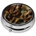 Four Apes in Suits Portable Pill Box - Round Mini 3-Compartment Metal Organizer for Small Pills | Perfect for Travel - Buy Internationally - Buy Online on GoSupps.com