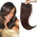 SEGO 2 Clips Bangs Hairpiece Extensions Middle Part Fringe Bangs One Piece In Front Hair Hair Extension Medium Brown