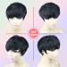 Short Hair Pixie Cut Wig with Bangs - Natural Black Women's Wig | Straight Layered Wavy Synthetic Full Machine Wig (1B# Black) - Buy Online on GoSupps.com