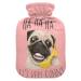 Heat bottle with cover 2 l durable warm-up bag for hand feet shoulder and neck pain cramps heating press and heat therapy pattern of funny dogops yellow banana