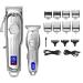 Hair Clippers for Men 2 in 1 Full Metal Combo Kit Barber Hair Clipper for Men Professional Electric Beard Hair Trimmer Rechargeable Haircut